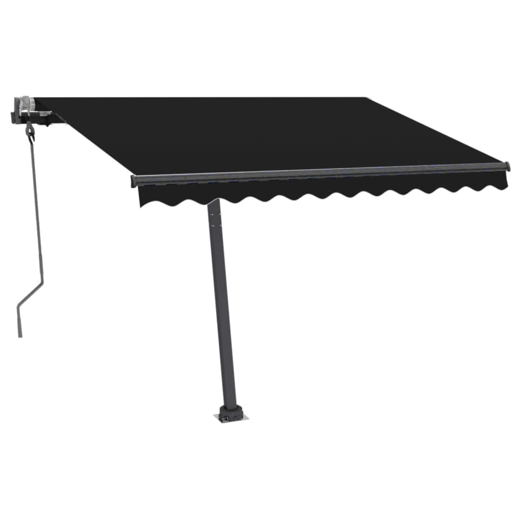 vidaXL Toldo de pie retráctil manual gris antracita 300x250 cm