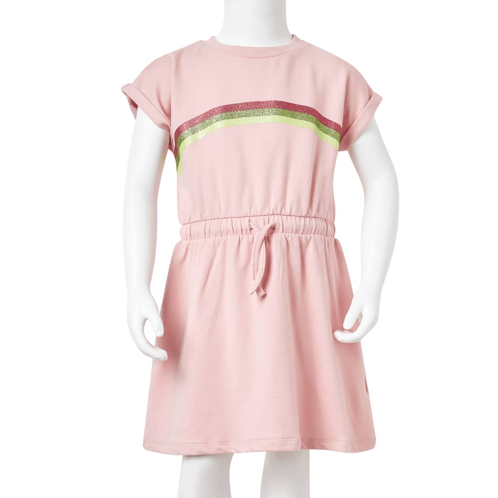 Vestido infantil con cordón rosa claro 92