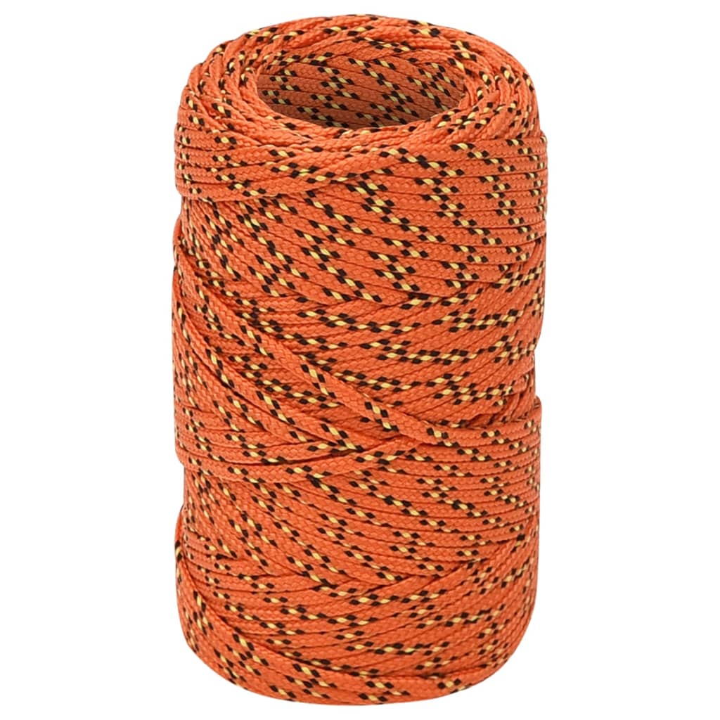 vidaXL Cuerda de barco polipropileno naranja 2 mm 100 m