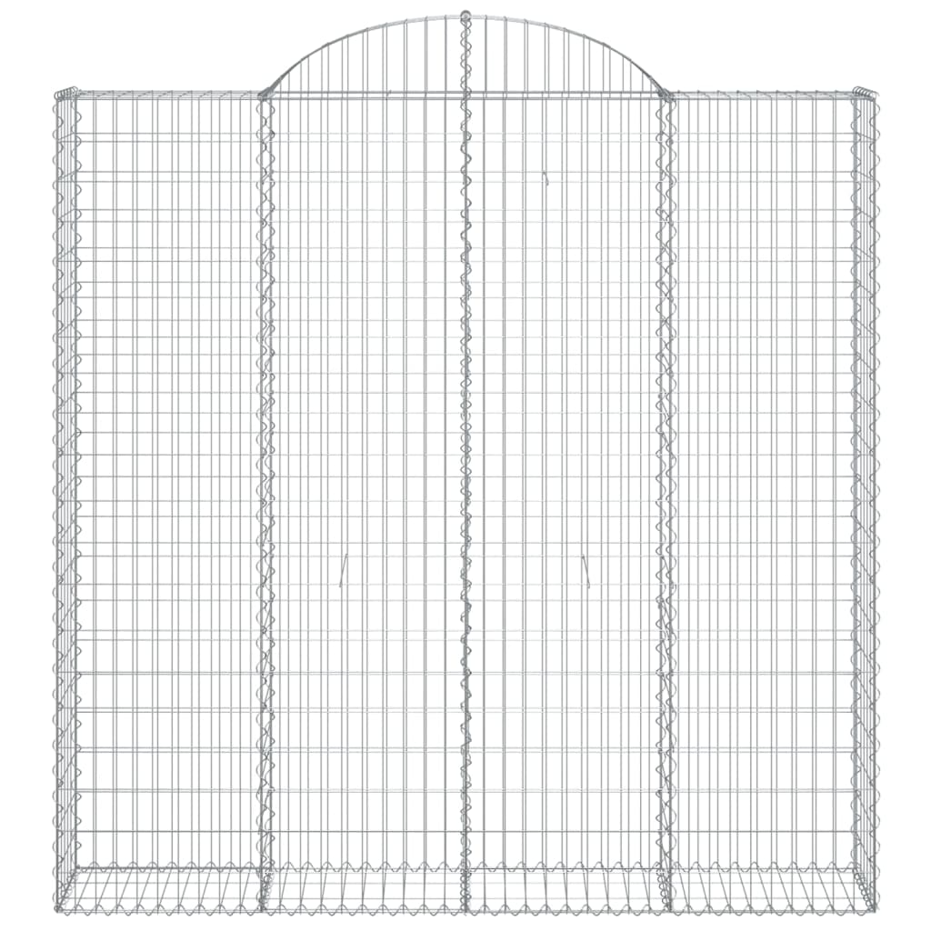 vidaXL Cestas de gaviones 3 uds forma de arco hierro 200x30x200/220 cm