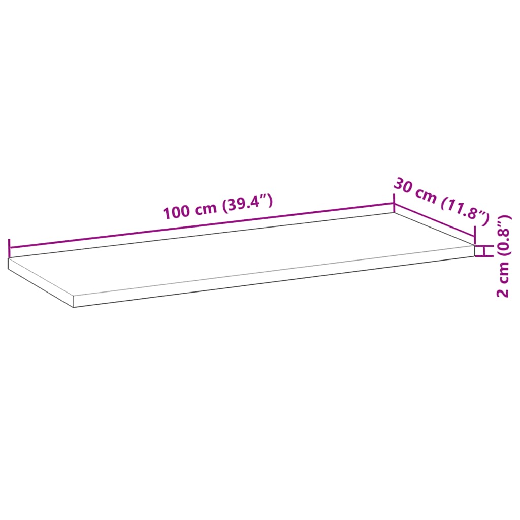 vidaXL Estante flotante madera maciza de acacia sin tratar 100x30x2 cm