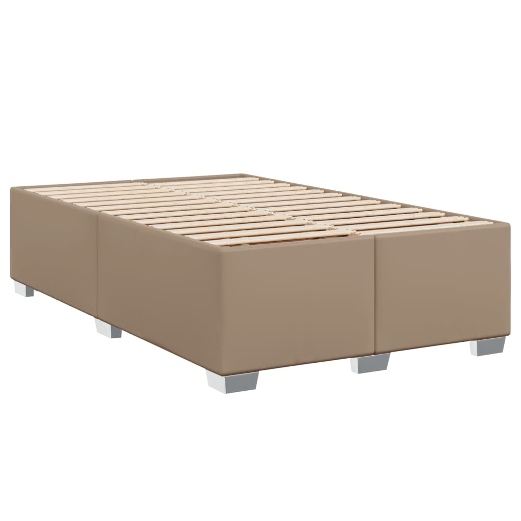 vidaXL Cama box spring con colchón cuero sintético capuchino 120x200cm