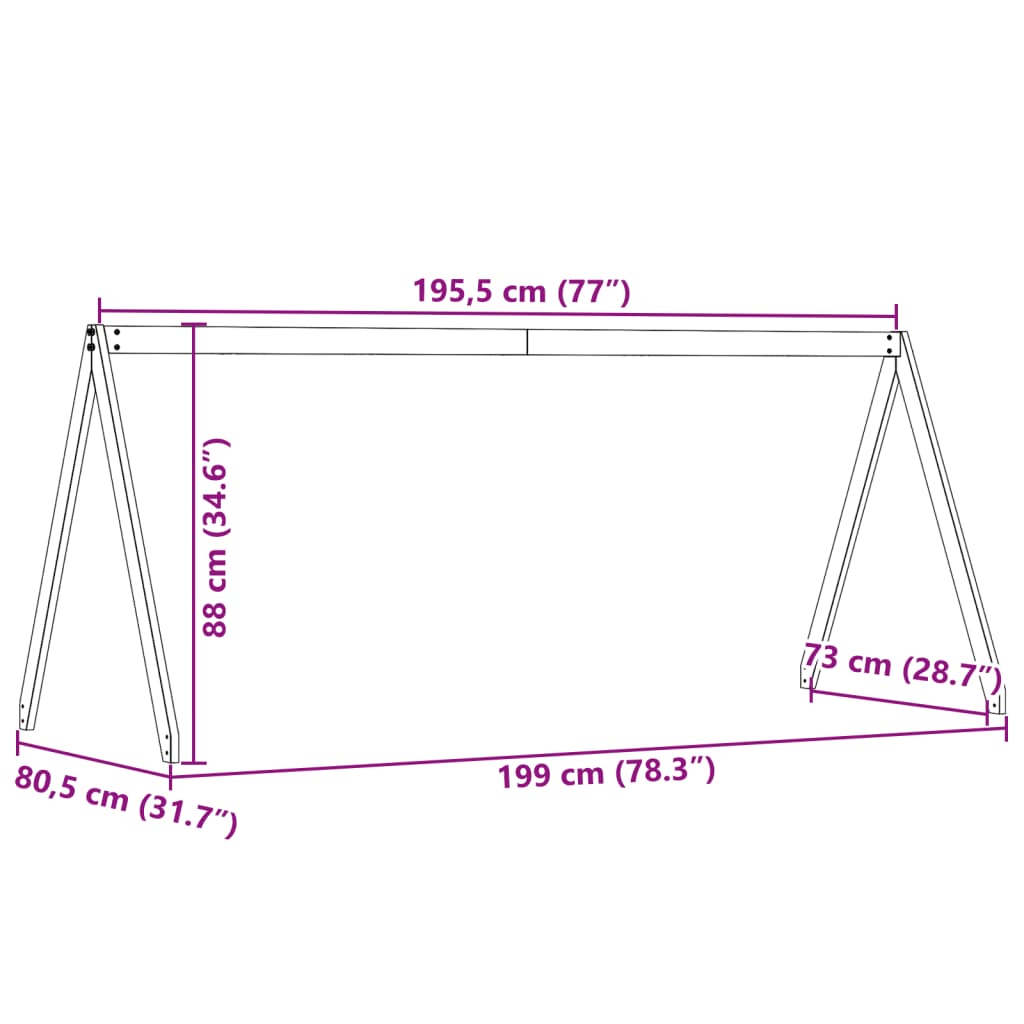 vidaXL Techo de cama infantil madera maciza blanco 199x80,5x88 cm