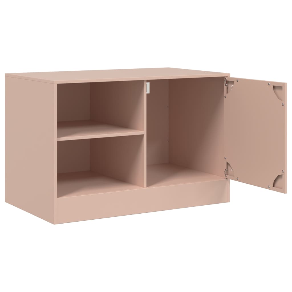 vidaXL Mueble para TV de acero rosa 67x39x44 cm