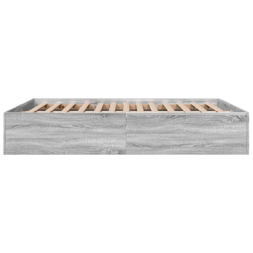 vidaXL Estructura de cama madera de ingeniería gris Sonoma 160x200 cm