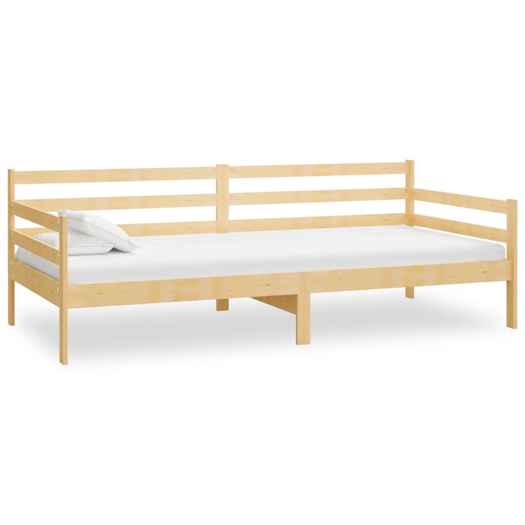 vidaXL Sofá cama con colchón madera de pino maciza 90x200 cm