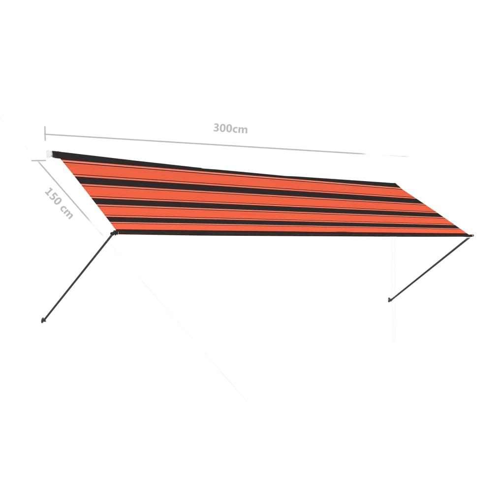 vidaXL Toldo retráctil con LED naranja y marrón 300x150 cm