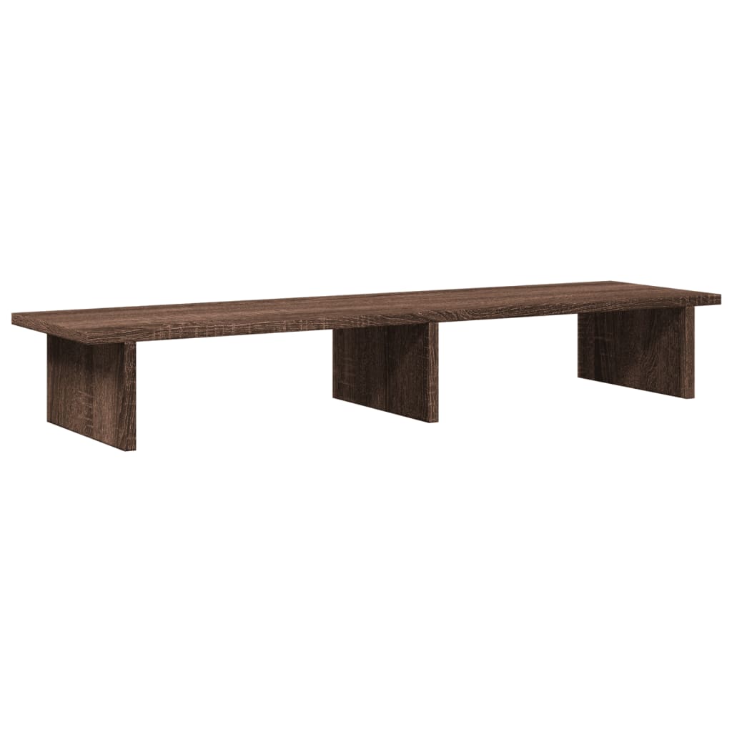 vidaXL Soporte de pantalla madera ingeniería marrón roble 100x27x15 cm