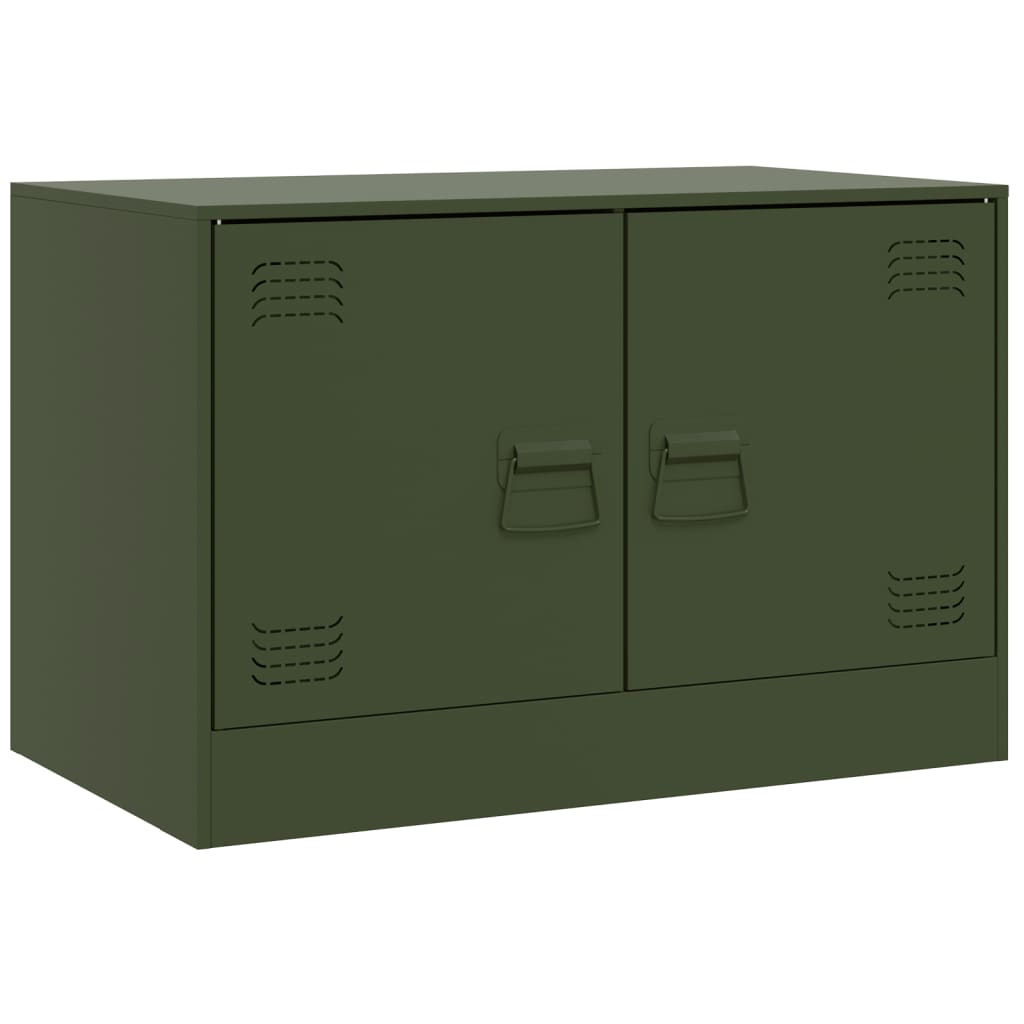 vidaXL Mueble para TV de acero verde oliva 67x39x44 cm