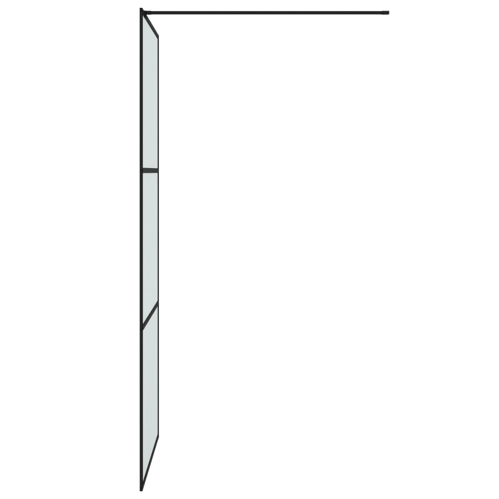 vidaXL Mampara de ducha vidrio ESG esmerilado negro 90x195 cm