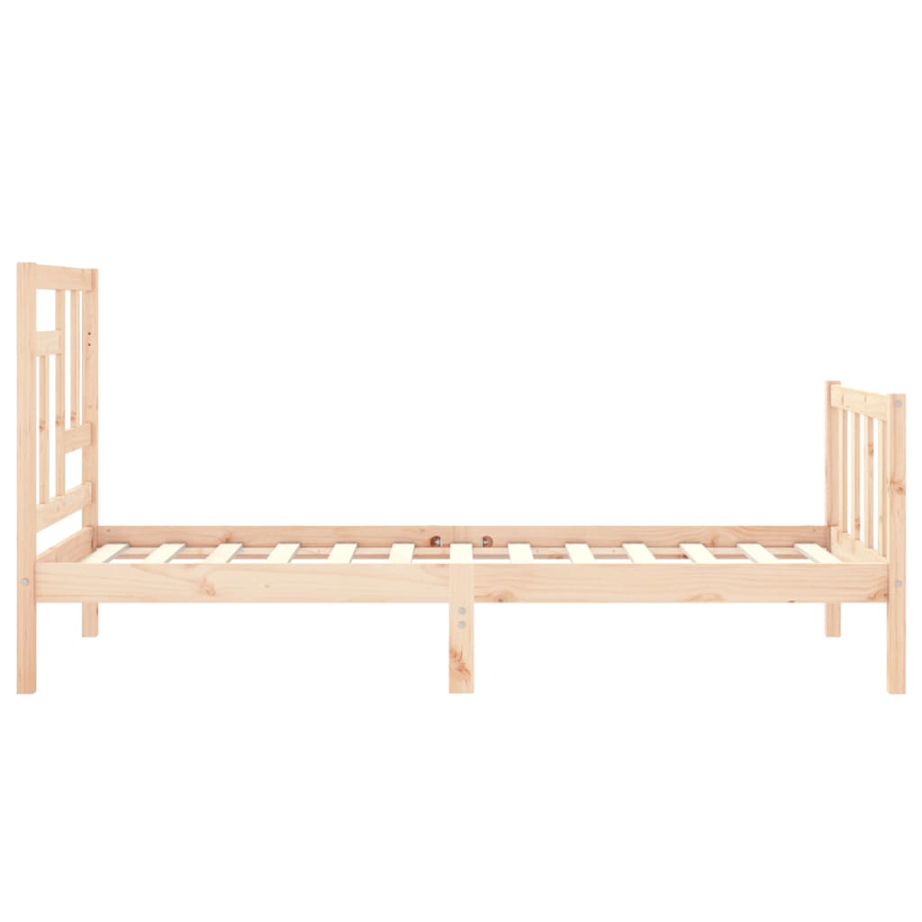 vidaXL Estructura de cama individual con cabecero madera maciza