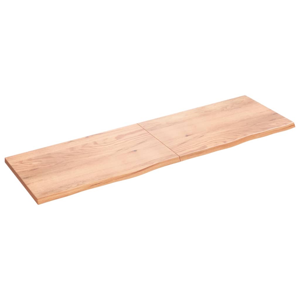 vidaXL Tablero mesa madera roble tratada marrón claro 200x60x(2-4) cm