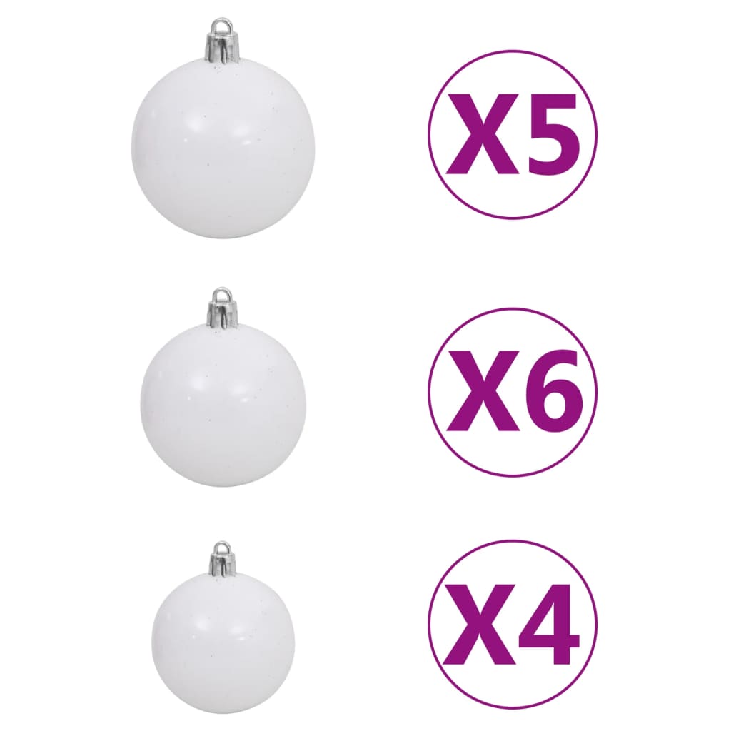 vidaXL Árbol de Navidad artificial con luces y bolas 620 ramas 180 cm