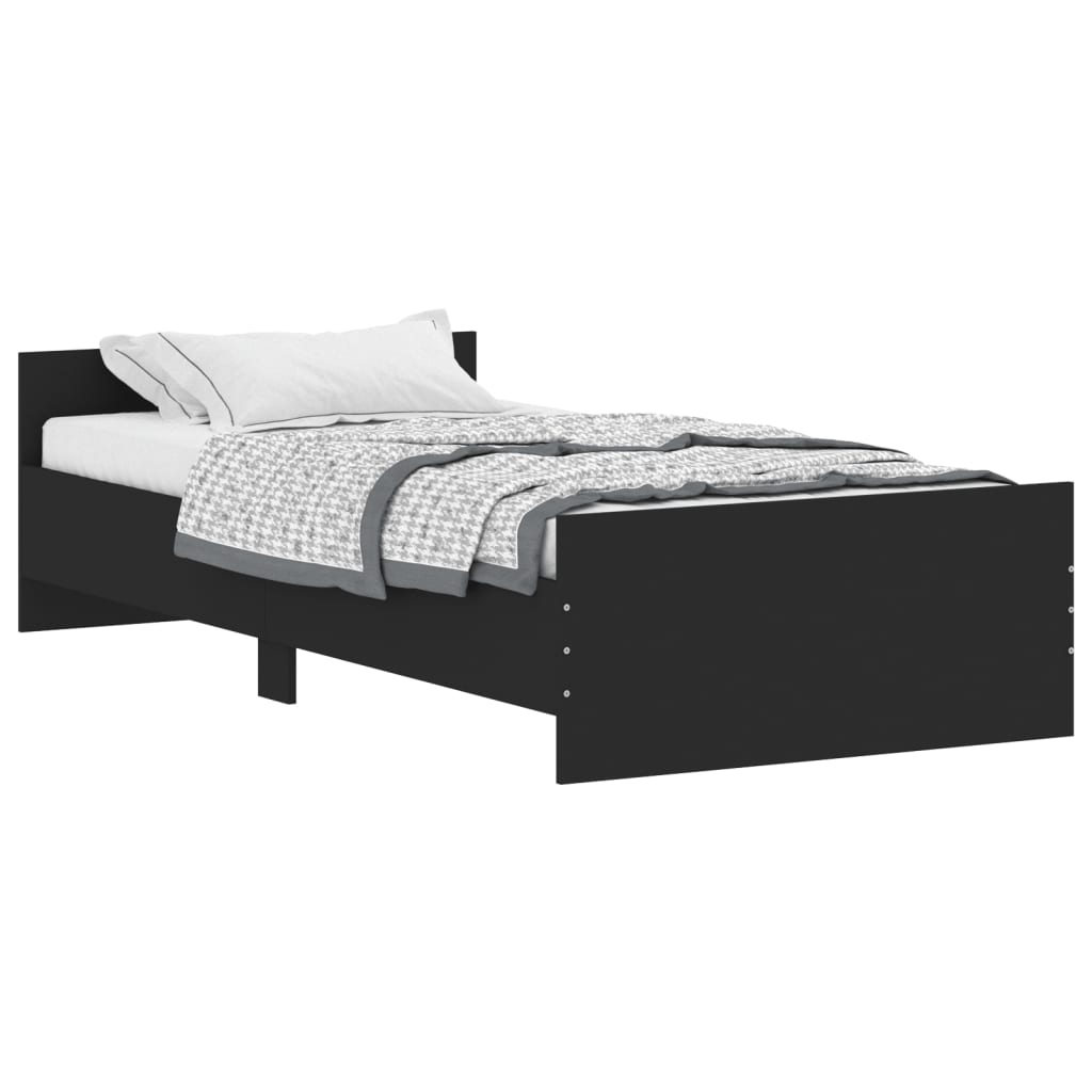 vidaXL Estructura de cama madera de ingeniería negra 90x190 cm