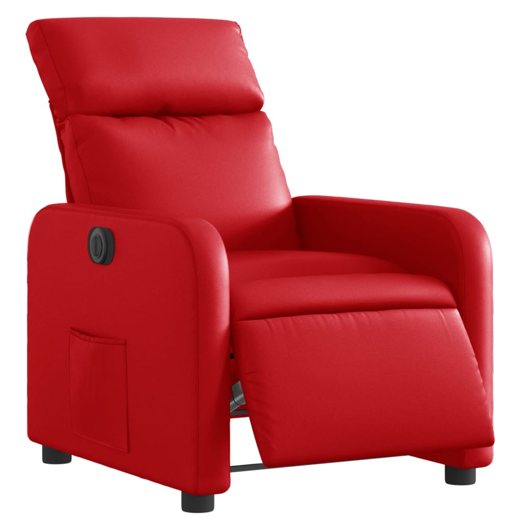 vidaXL Sillón reclinable eléctrico de cuero sintético rojo