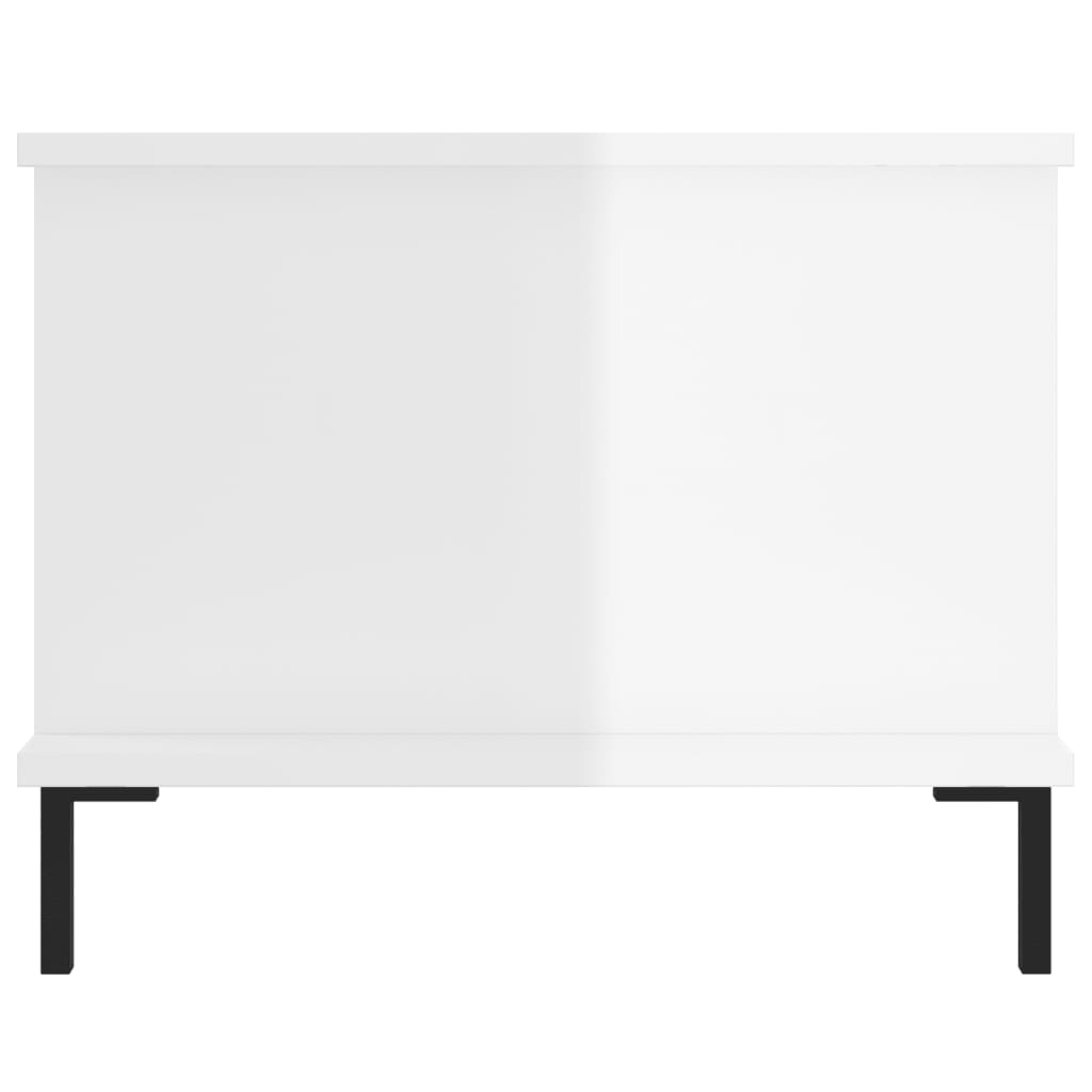 vidaXL Mesa de centro madera contrachapada blanco brillo 90x50x40 cm