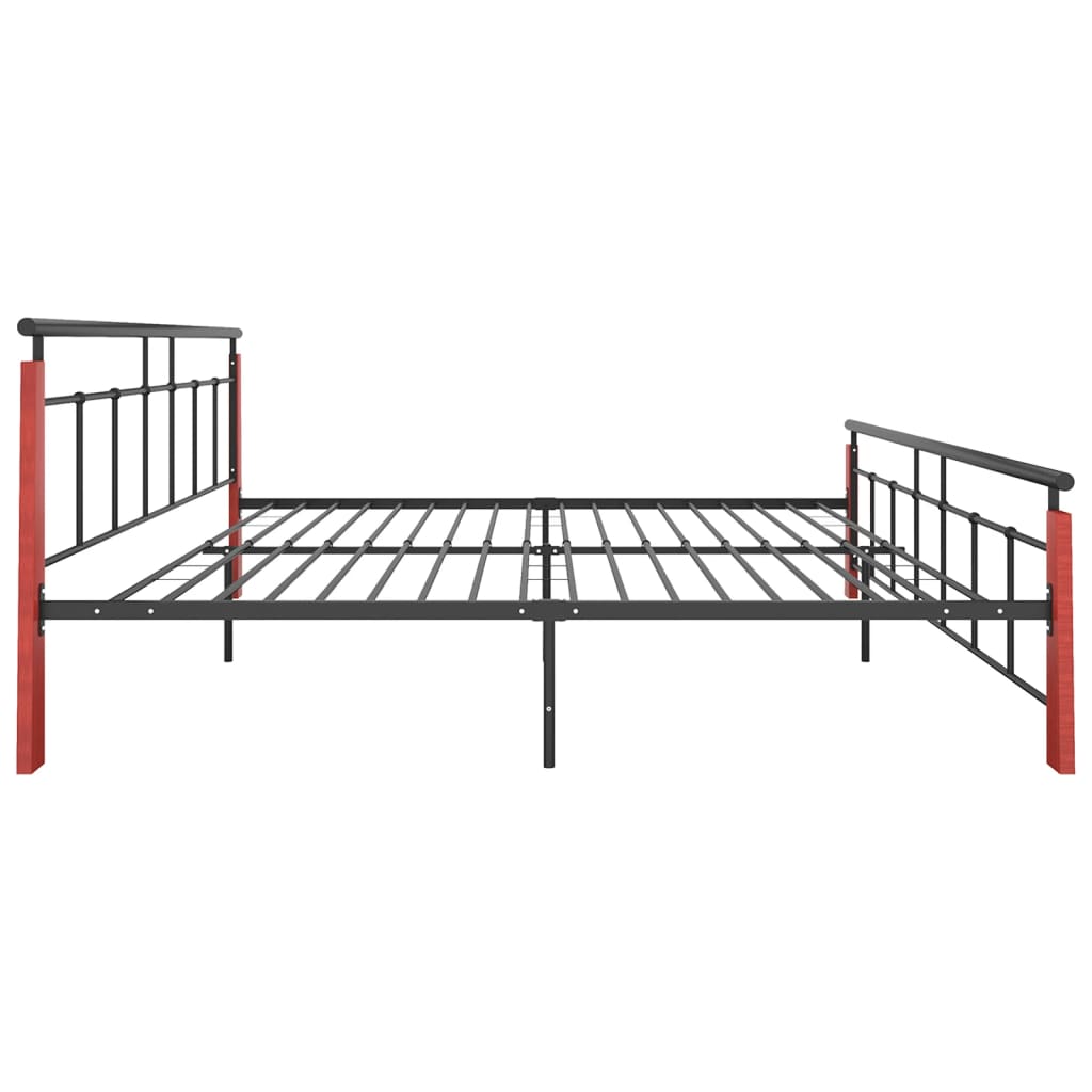 vidaXL Estructura de cama sin colchón metal madera de roble 200x200 cm