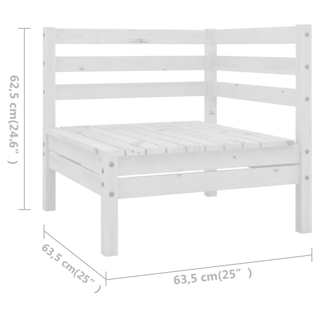 vidaXL Juego de muebles de jardín 8 piezas madera maciza pino blanco