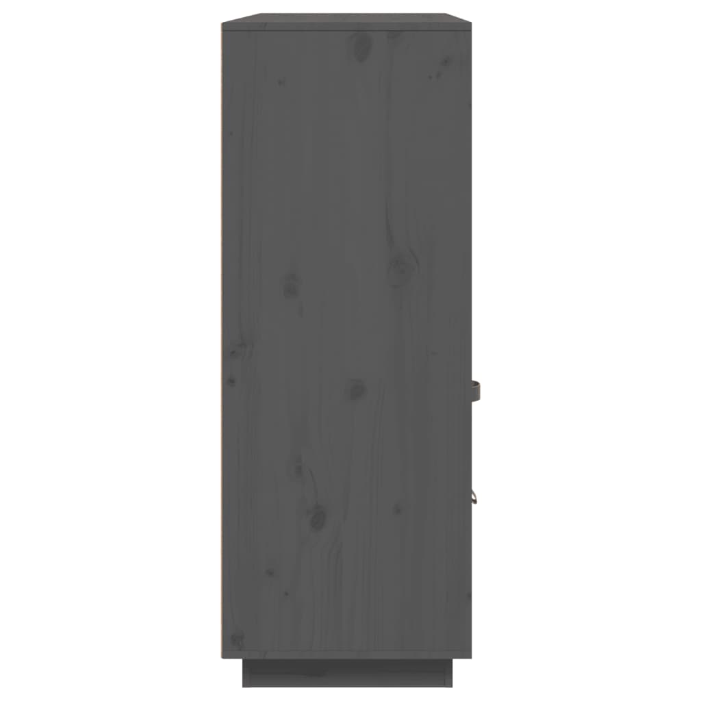 vidaXL Aparador alto madera maciza de pino gris 100x40x108,5 cm