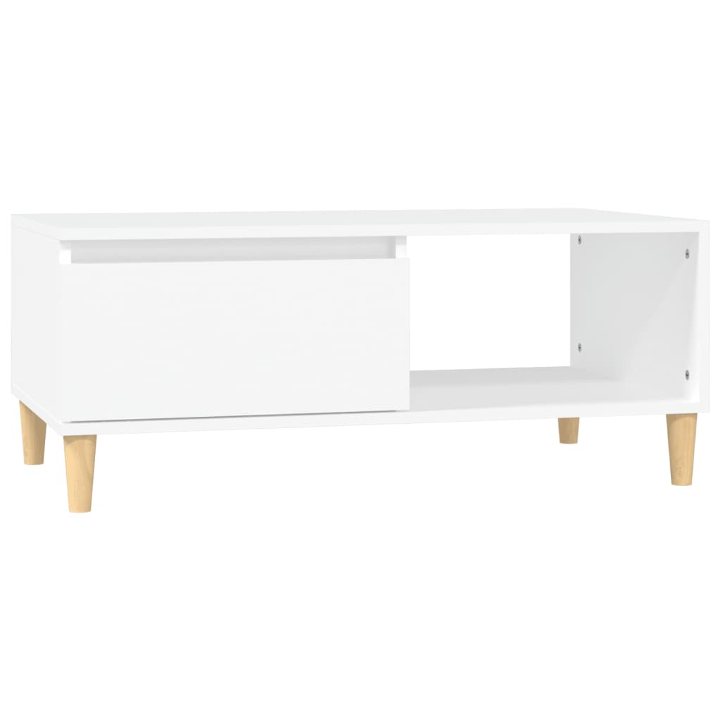 vidaXL Mesa de centro madera contrachapada blanco 90x50x36,5 cm