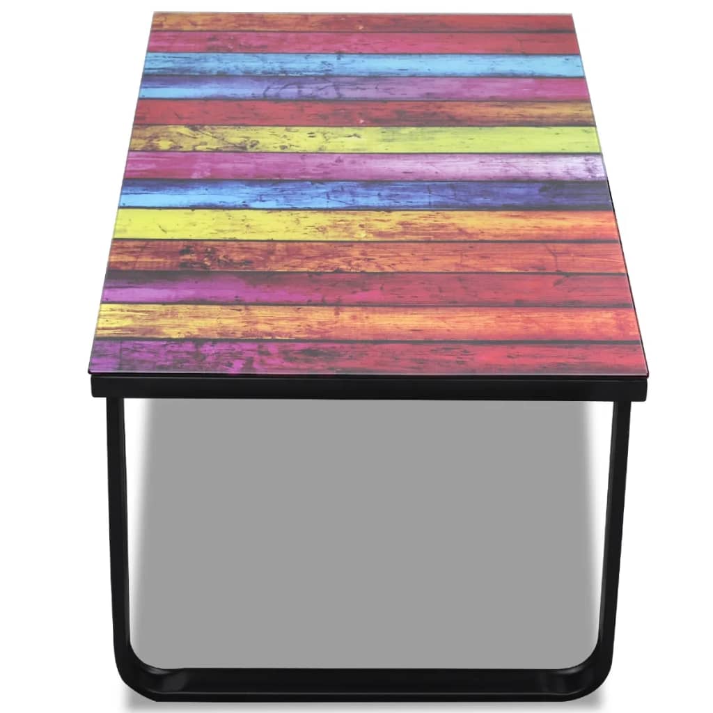 vidaXL Mesa de centro con superficie con estampado de arco iris