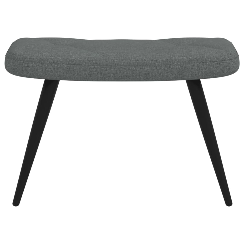 vidaXL Sillón de relax con taburete tela gris oscuro