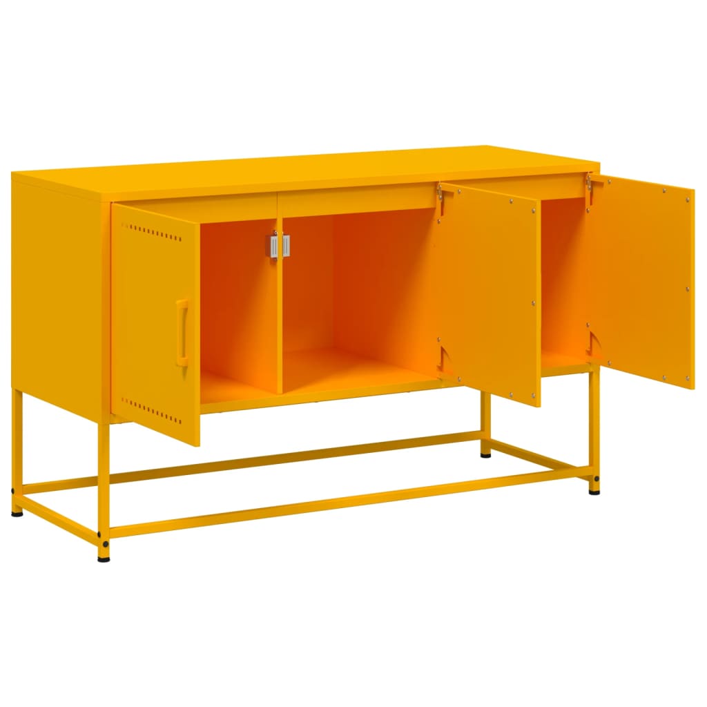 vidaXL Mueble para TV de acero amarillo mostaza 100,5x39x60,5 cm