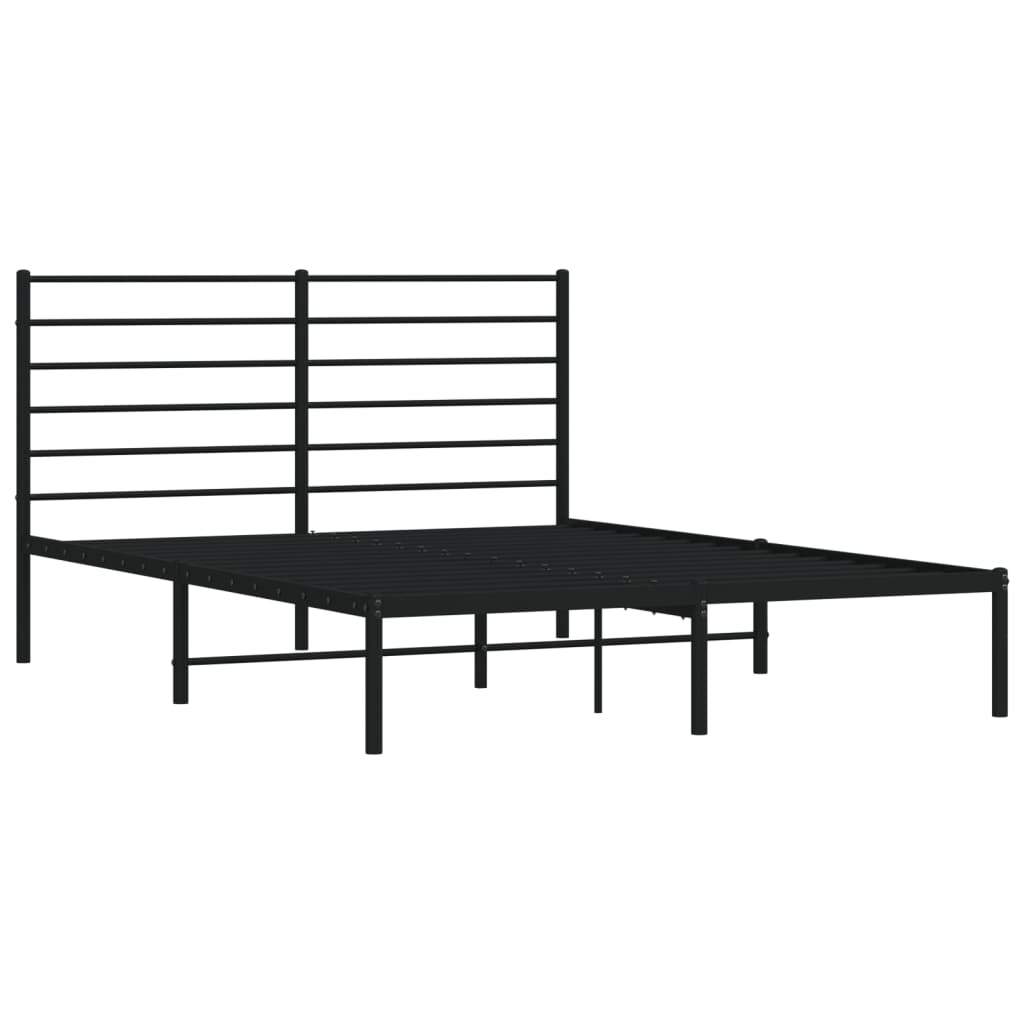 vidaXL Estructura cama sin colchón con cabecero metal negro 120x200 cm