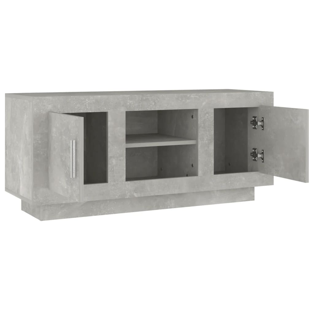 vidaXL Mueble de TV madera contrachapada gris hormigón 102x35x45 cm