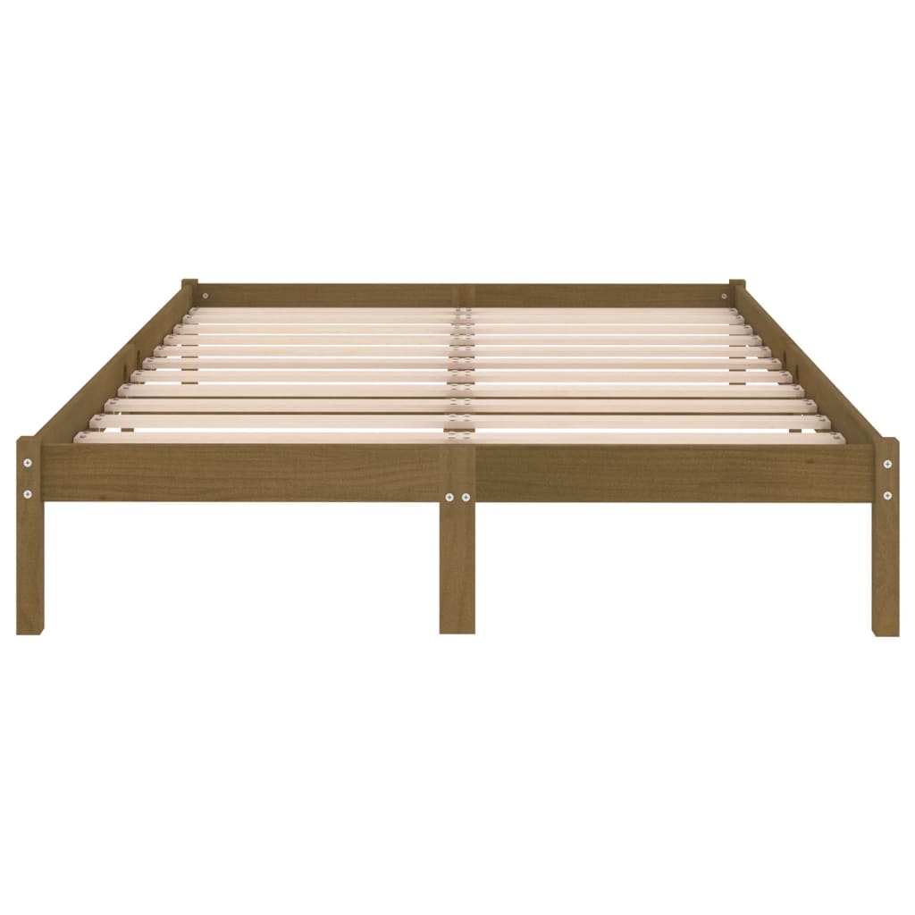 vidaXL Estructura de cama madera maciza de pino marrón miel 140x200 cm