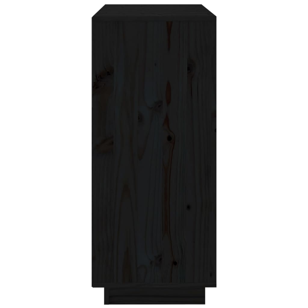 vidaXL Aparador de madera maciza de pino negro 70x34x80 cm