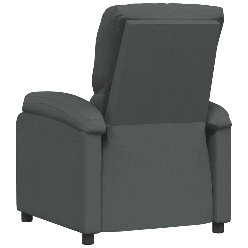 vidaXL Sillón reclinable de tela gris oscuro