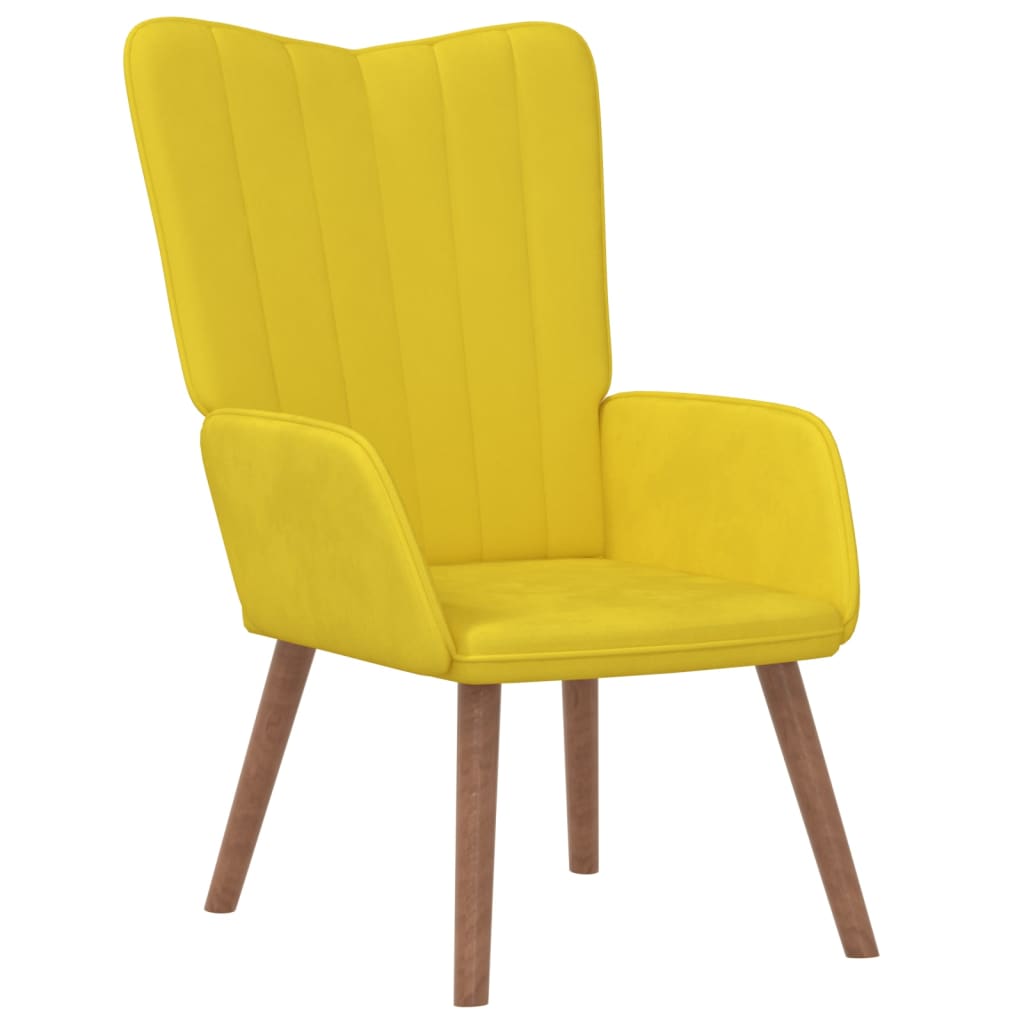 vidaXL Sillón de relax con taburete terciopelo amarillo mostaza