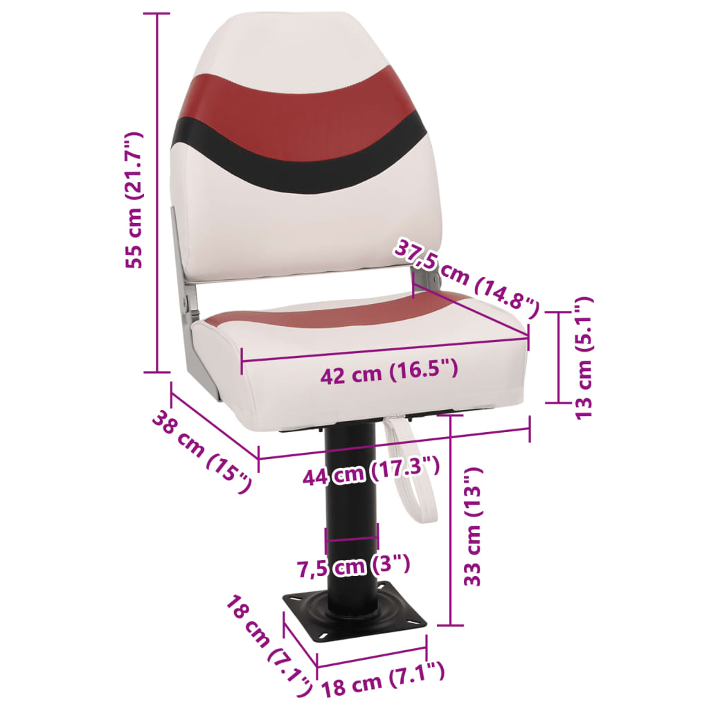 vidaXL Asiento para barco con pedestal giratorio 360°