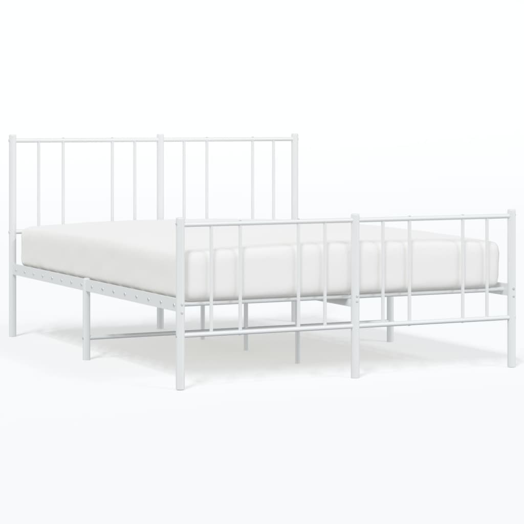 vidaXL Estructura cama sin colchón con estribo metal blanco 160x200 cm