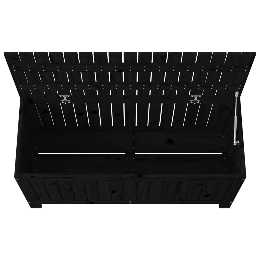 vidaXL Caja de almacenaje jardín madera de pino negro 108x42,5x54 cm