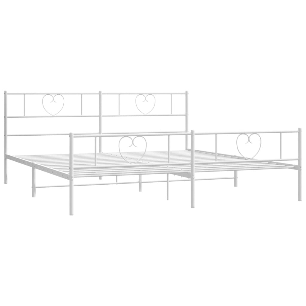 vidaXL Estructura cama sin colchón con estribo metal blanco 193x203 cm