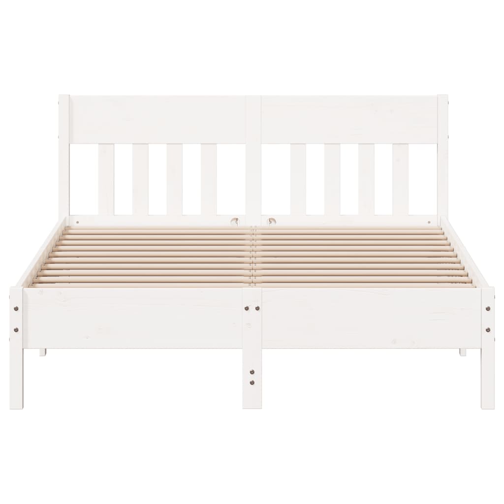 vidaXL Estructura de cama sin colchón madera de pino blanca 140x200 cm