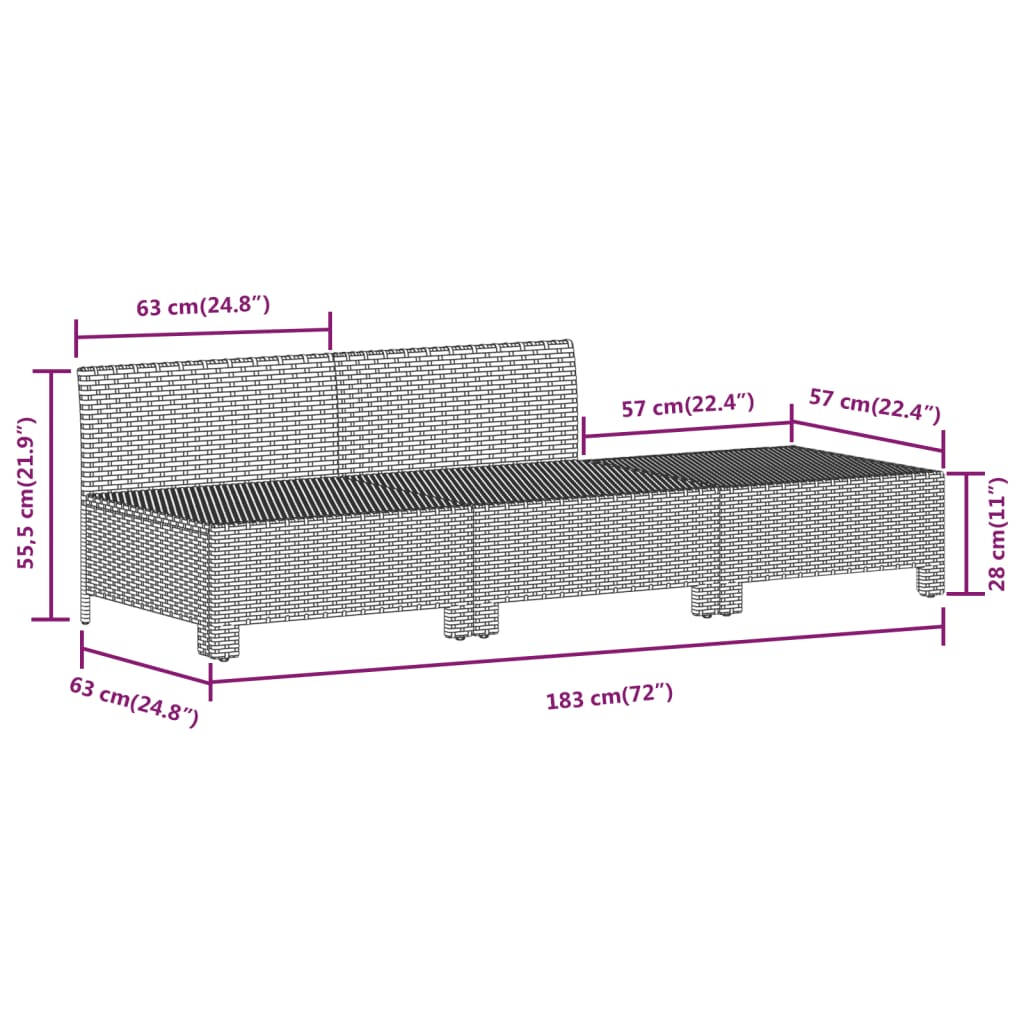 vidaXL Set de muebles de jardín 7 pzas y cojines ratán sintético gris