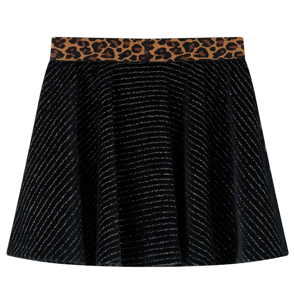 Falda infantil con cinturilla de leopardo negro 140