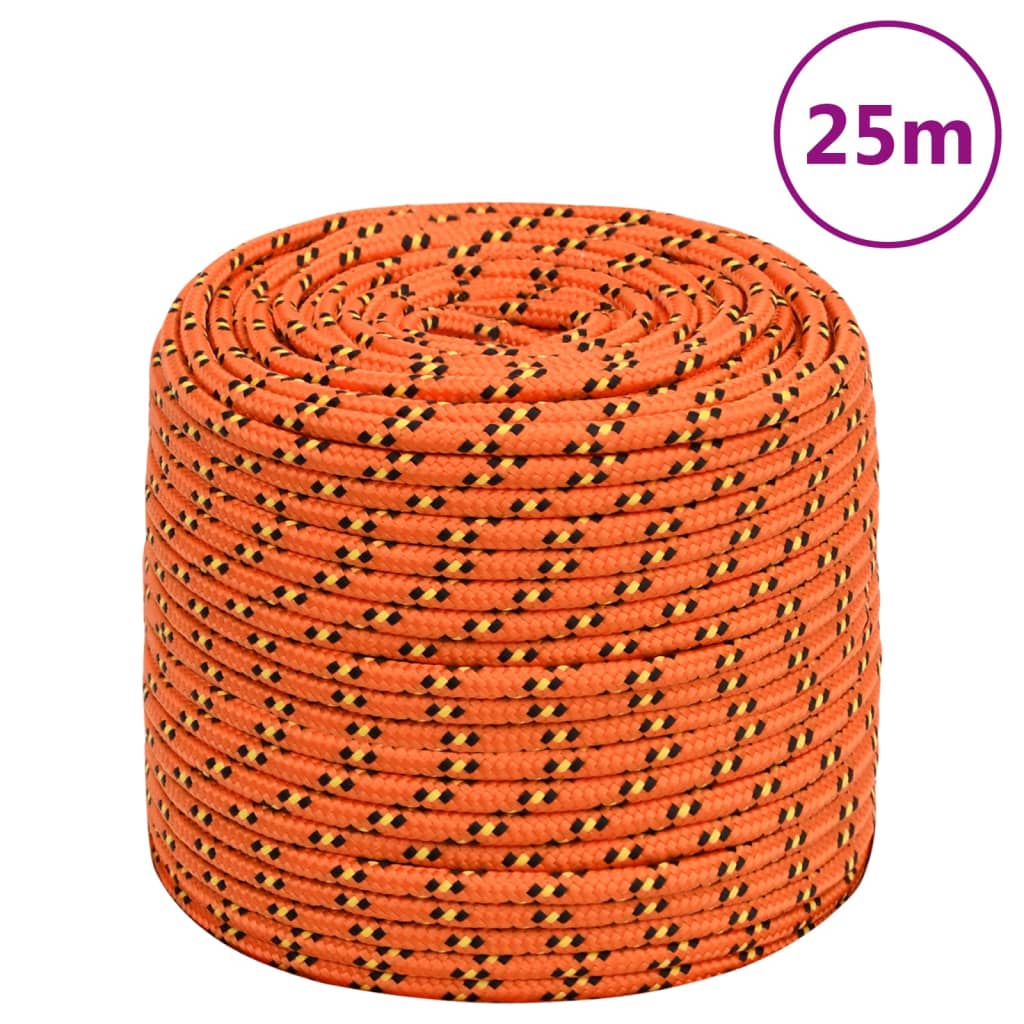 vidaXL Cuerda de barco polipropileno naranja 8 mm 25 m