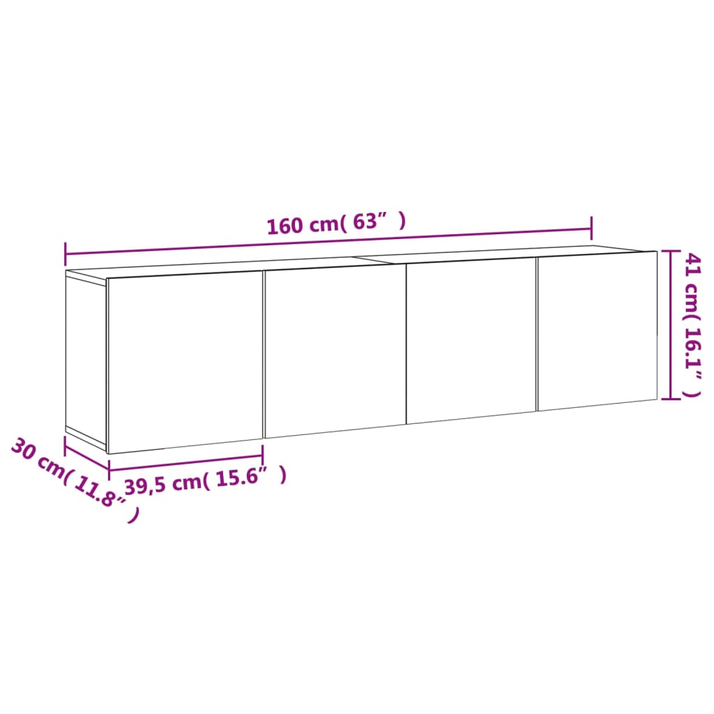 vidaXL Muebles para TV de pared 2 unidades roble marrón 80x30x41 cm