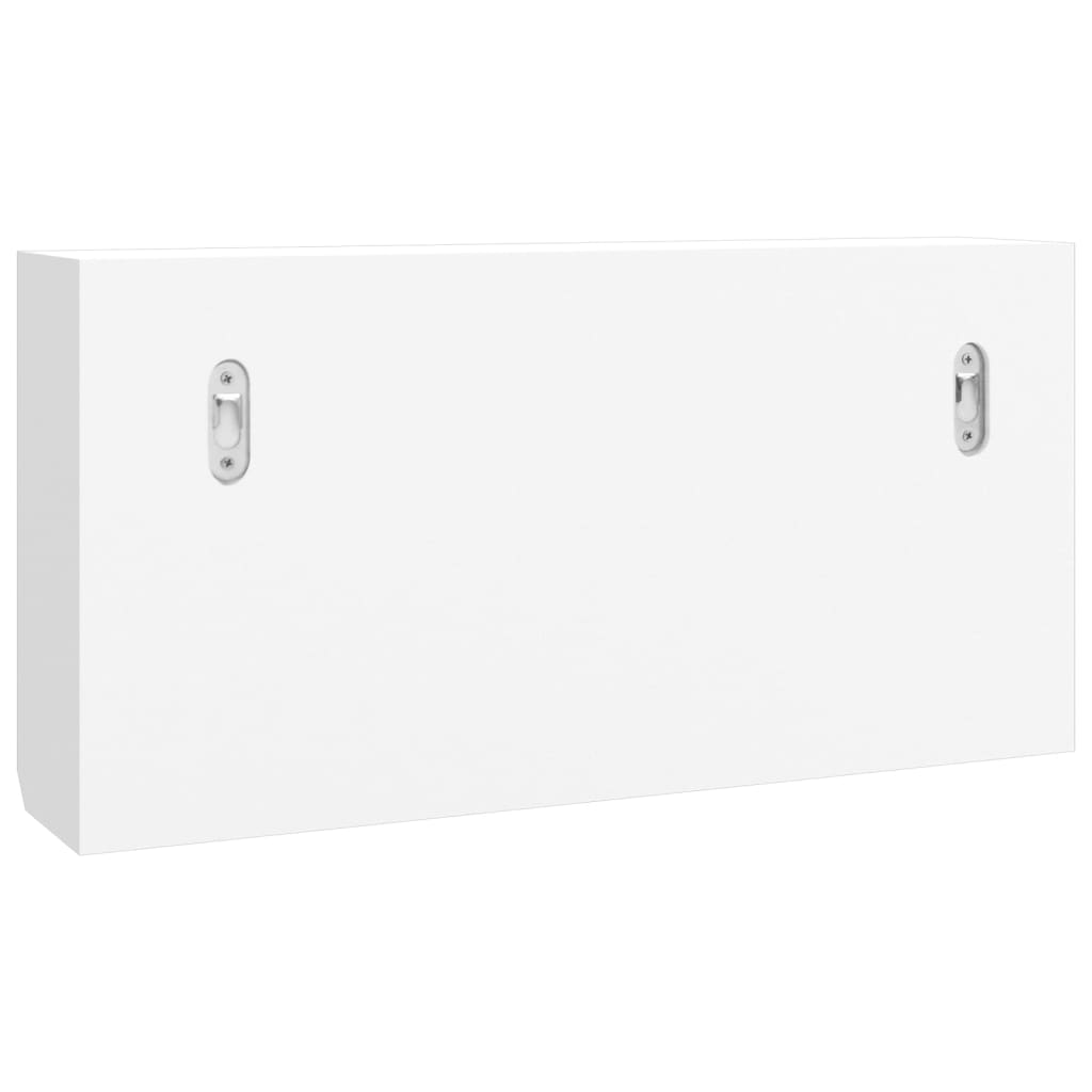 vidaXL Armario para llaves blanco contrachapada y acero 40x8,5x20 cm