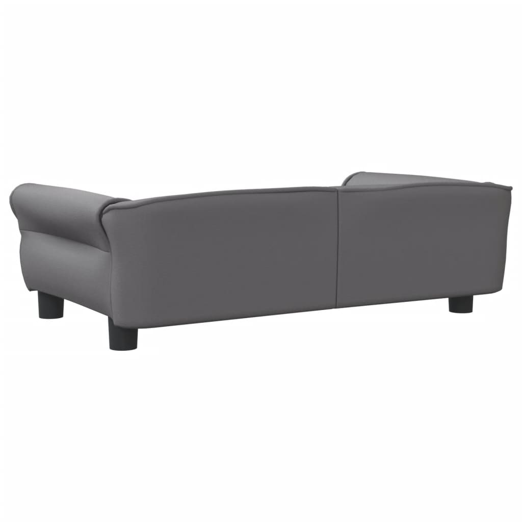 vidaXL Cama para perros de cuero sintético gris 95x55x30 cm