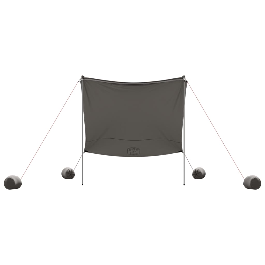 vidaXL Toldo de playa con anclas de arena gris 214x236 cm