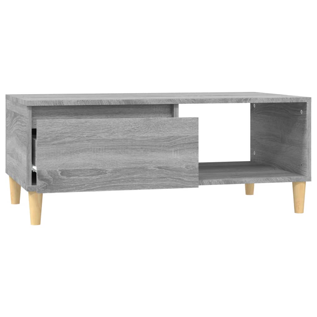 vidaXL Mesa de centro madera contrachapada gris Sonoma 90x50x36,5 cm