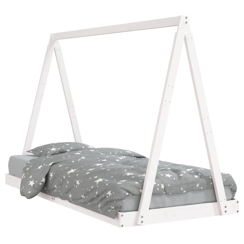 vidaXL Estructura de cama para niños madera de pino blanco 90x200 cm