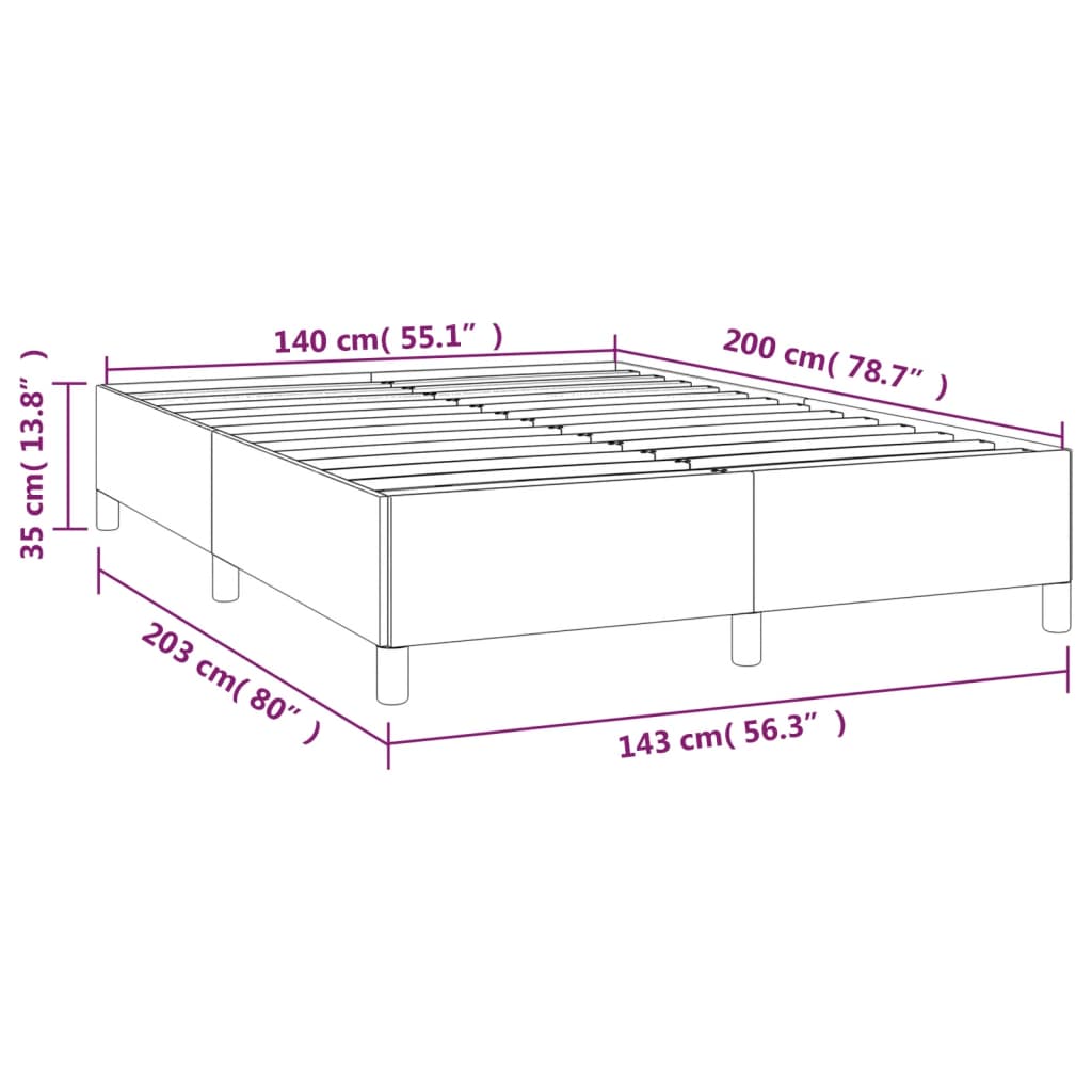 vidaXL Estructura de cama sin colchón tela gris oscuro 140x200 cm