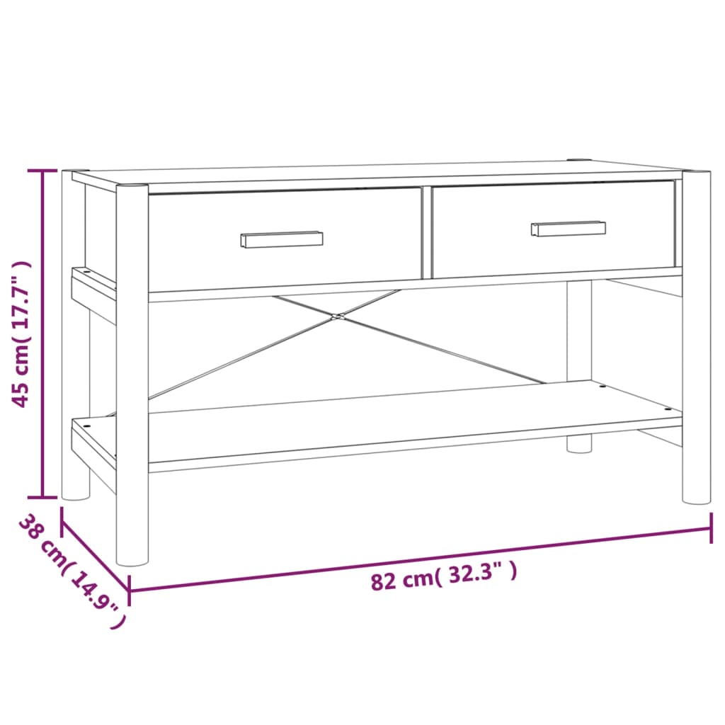 vidaXL Mueble para TV madera contrachapada negro 82x38x45 cm