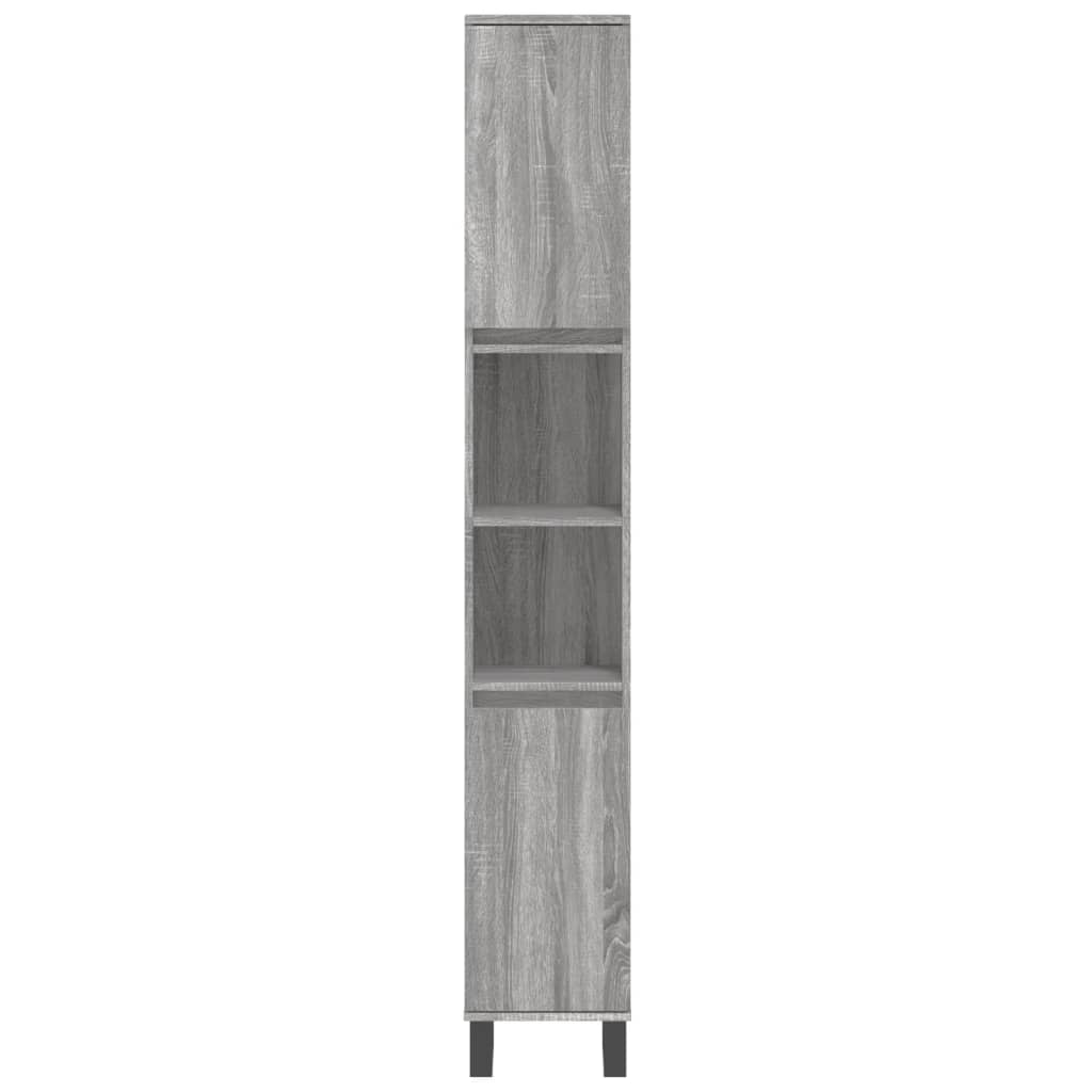 vidaXL Set de muebles de baño 3 pzas madera contrachapada gris sonoma